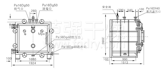 方形靜態(tài)真空干燥機結構示意圖 方形靜態(tài)真空干燥機結構示意圖